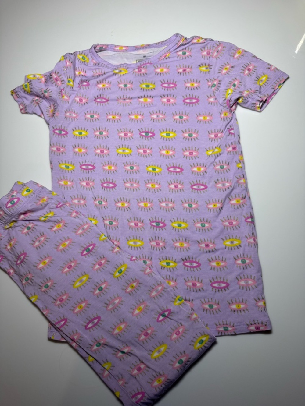 Posh Peanut Kids Lavender Eye-Pattern Pajama Set